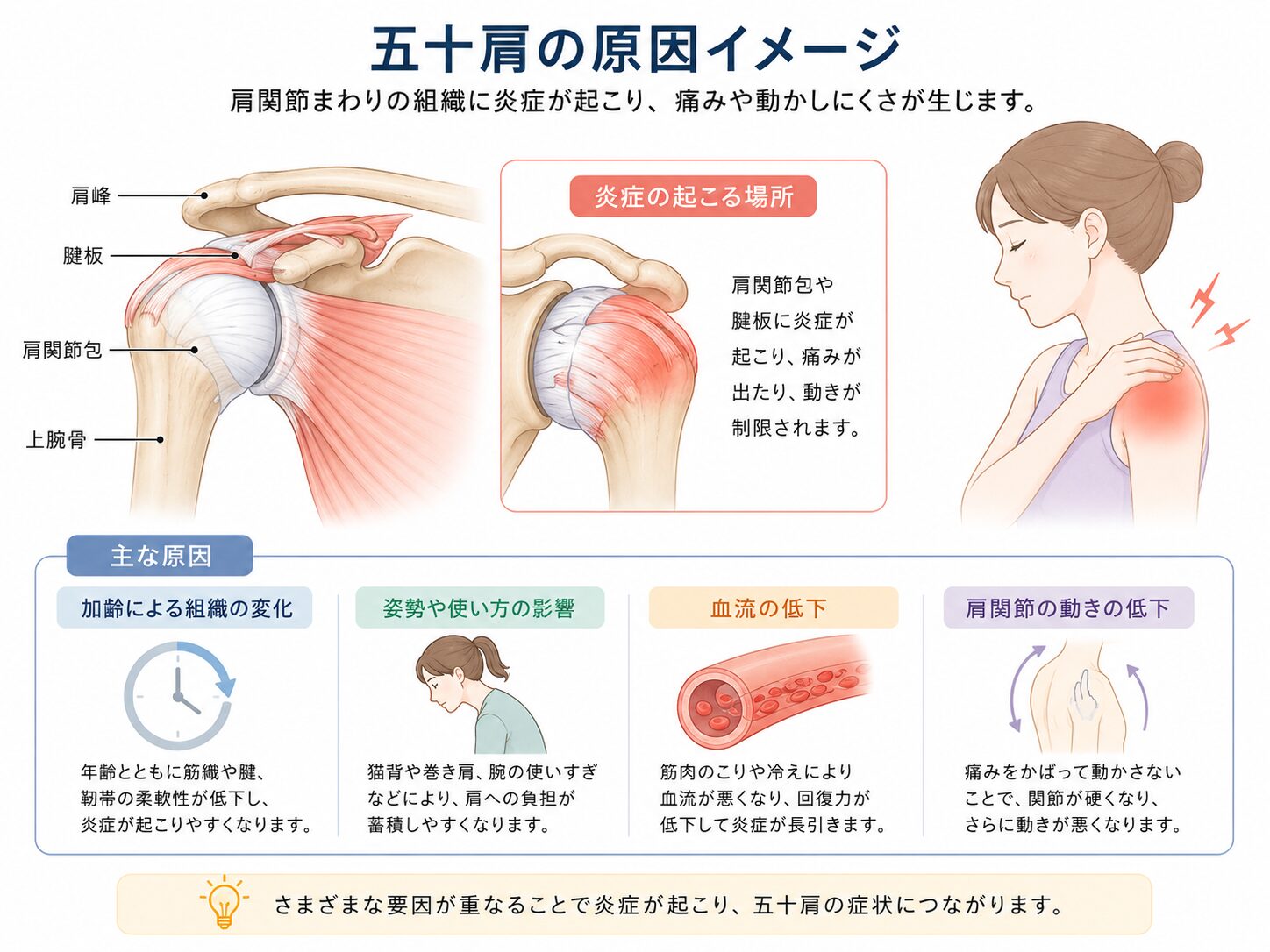 五十肩の原因イメージ|東近江市